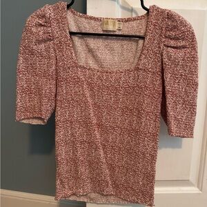 Nation LTD Red Textured Women's Blouse